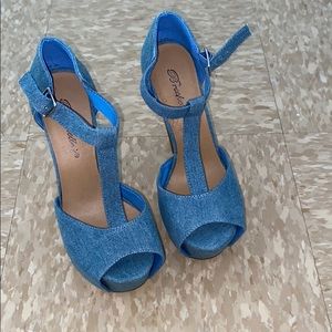 Blue Jean material heels